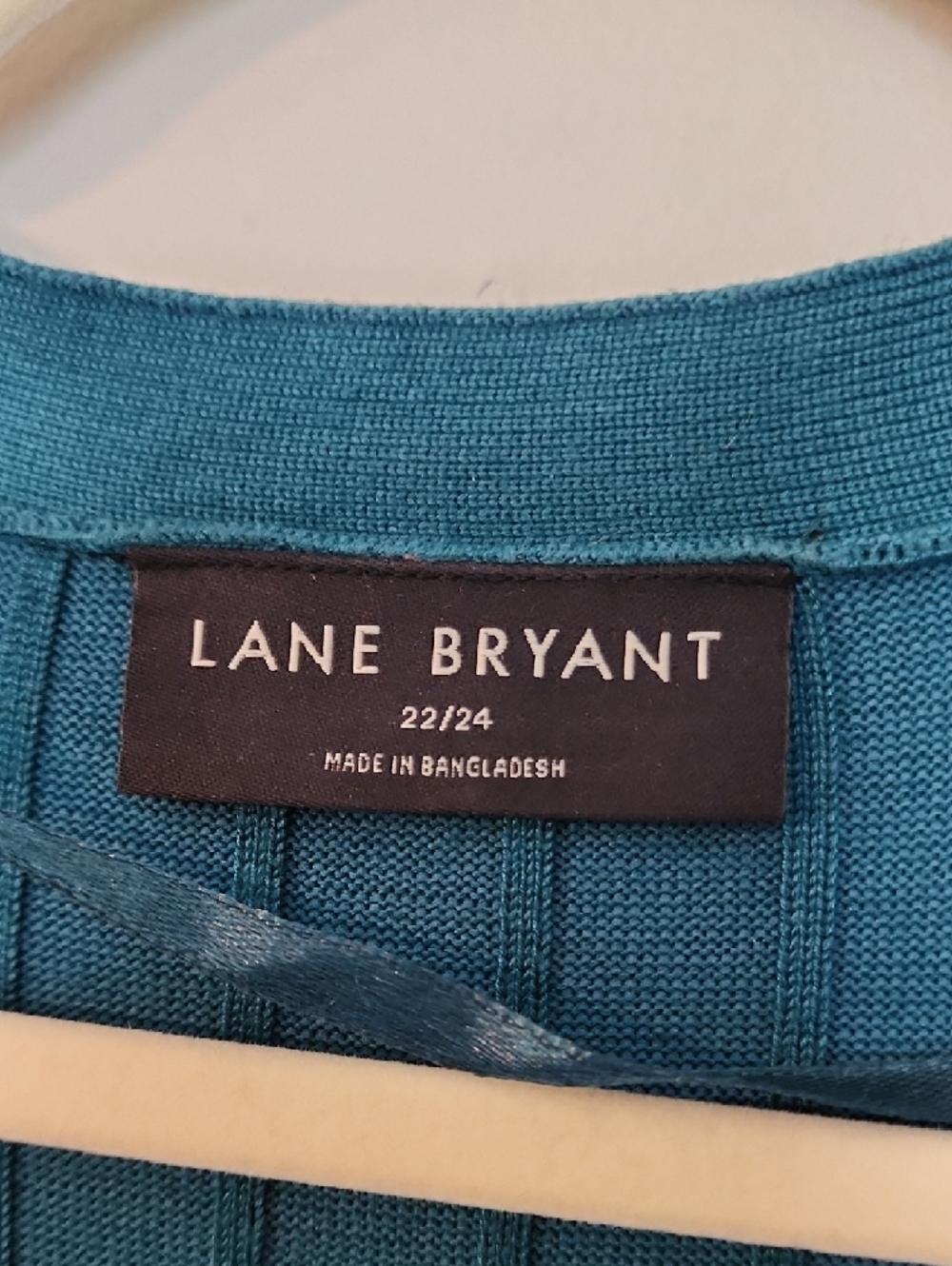 Lane Bryant Dark Teal Ribbed Open Cardigan - Picture 2 of 4